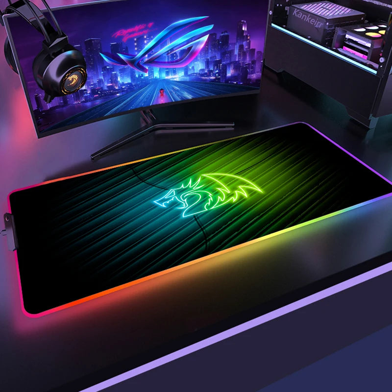 Mouse Pad Redragon RGB Gamer Deskmat com LED Tapete De Teclado LED Mousepad Protetor De Mesa Anime Mats Acessórios Gamer Laptop