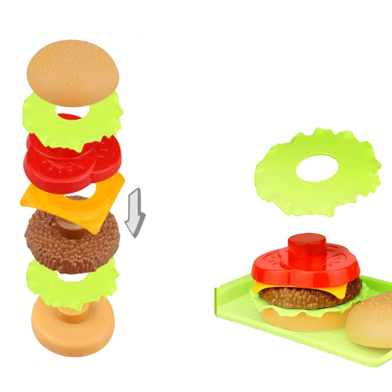 Brinquedo de Montagem Simulated Food Seven Layer Burger Disassembly Hamburger Sete Camadas Comida Presente Criança - Megalonania