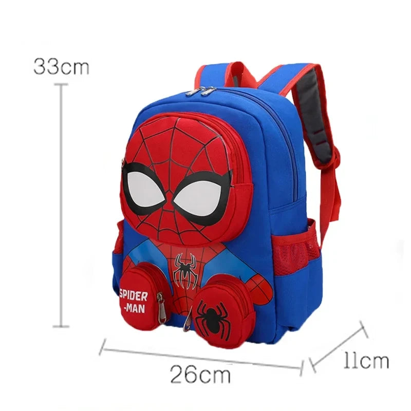 Mochila 3D Cartoon Spiderman para Estudantes Marvel Escolar Meninos e Meninas Presente