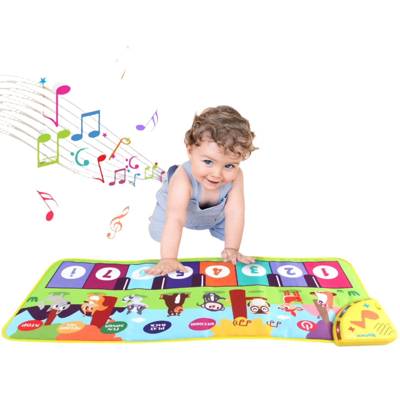 Brinquedo Tapete Musical Multifuncional para Crianças Teclado e Dança 8 Sons de Animais Brinquedo Educativo Presente para Crianças 80x30cm