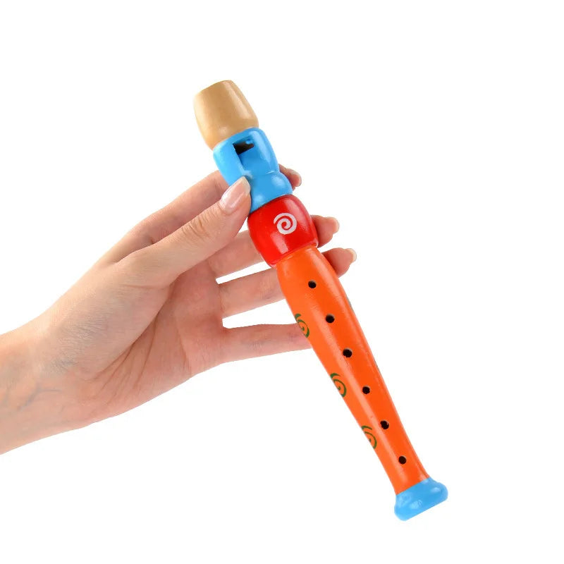 Brinquedo Flauta de Madeira dos Desenhos Animados para Crianças Clarinete de 6 Furos Brinquedo Musical para Bebês Instrumento Musical Educativo TMZ 1 Peça Presente para Meninos e Meninas Criança