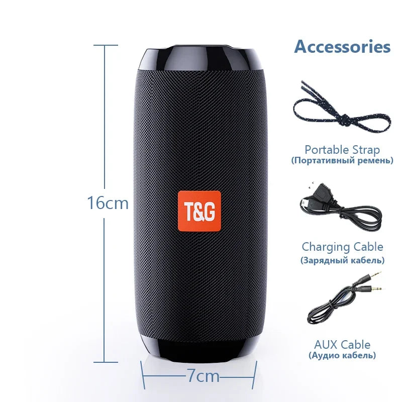 Alto-Falante Portátil Sem Fio Bluetooth TG117 Woofer ao Ar Livre com Chamadas Gratuitas FM TF Card e Acesso para USB Flash Drive USB Flash Drive Telefone Móvel Tablet TV TG117 Acessório