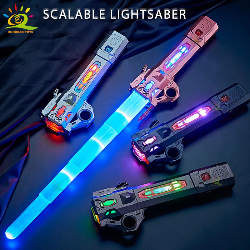 Brinquedo Espada de Luz Retrátil Finger Lightsaber para Crianças Espada Laser Giratória com Som e Luz Som Luminoso Força FX FOC Blaster Brinquedo de Batalha Cosplay Flash Presente