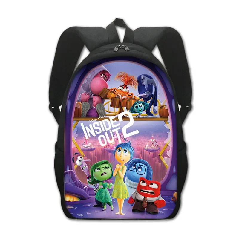 Mochila Inside Out School Backpack Bolsa Escolar Animação Pixar Divertida Mente 2 Meninos e Meninas Infantil Leve Durável Presente