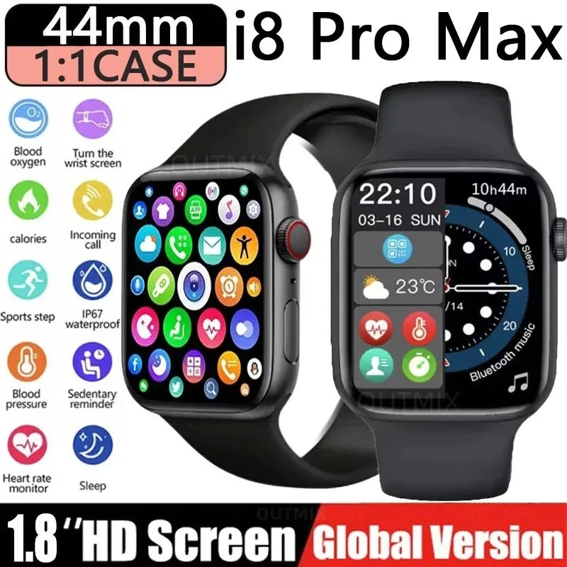 Novo Smartwatch Original I8 Pro Max Série 8 Relógio Inteligente para Homens e Mulheres Chamadas por Telefone Tela Personalizável Esportivo e à Prova d'Água Acessório Wearable