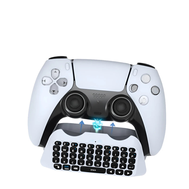 Teclado para Controle Sem Fio para PS5 Mini Gamepad Portátil com Alto-Falante Embutido Jack de Áudio 3.5mm e Conectividade 3.0 Acessório Gamer Presente Criança