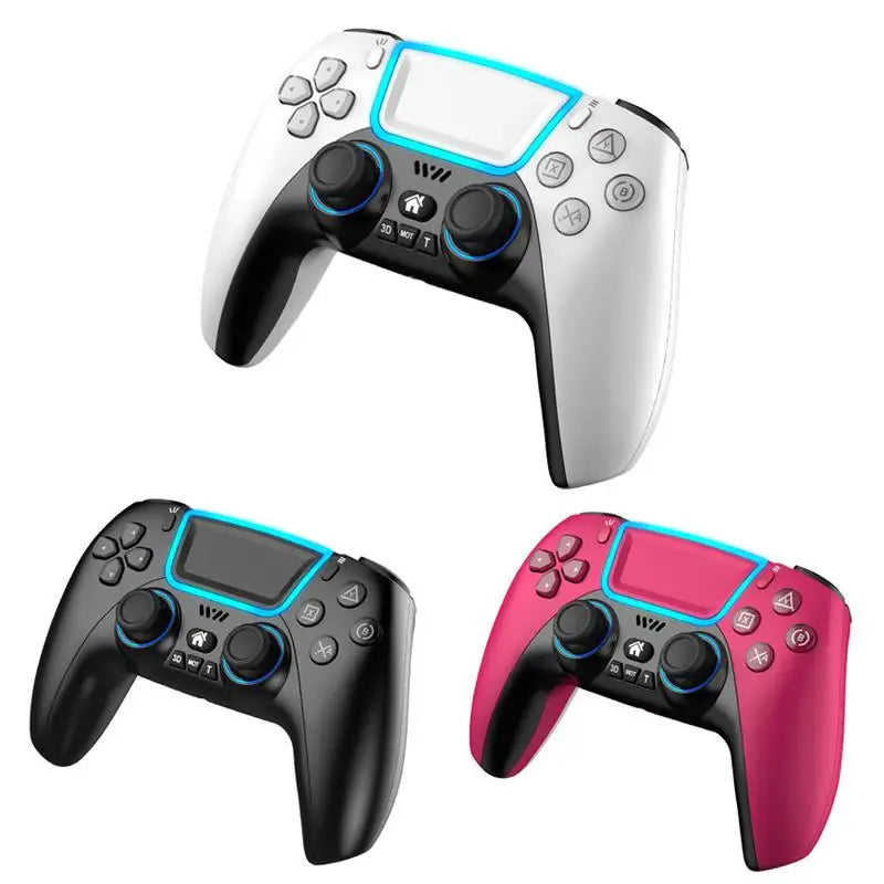 Controle Console PS3, PS4, PS5, Switch, Android e PC Game Jogos Sem Fio BT Top Gamepad com Luz RGB Touchpad Suporte de Chave Traseira Joystick 3D Presente Criança Gamer