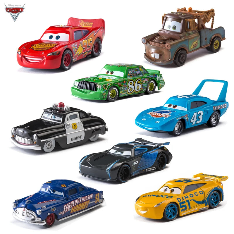 Brinquedo de Carro para Crianças Disney Pixar Cars 3 Modelos Lightning McQueen Jackson Storm e Mater Escala 1:55 Metal Diecast em Liga de Alumínio Presente para Crianças