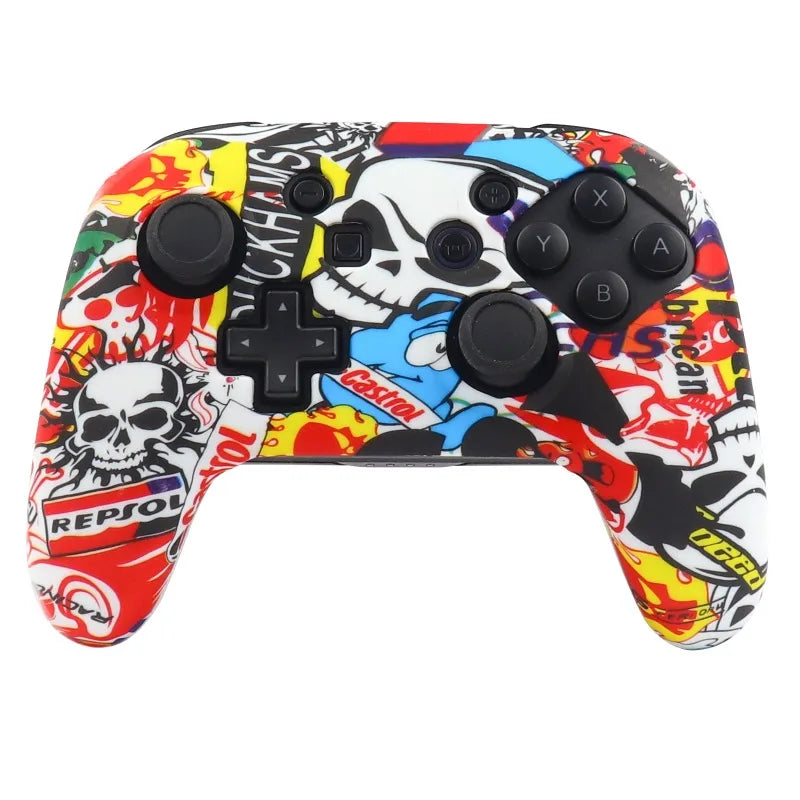 Game Conjunto de Capa de Silicone Personalizadas para Controle Nintendo Swith Pro Acessórios Jogos Criança - Megalonania