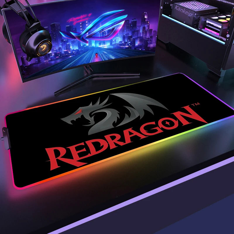 Mouse Pad Redragon RGB Gamer Deskmat com LED Tapete De Teclado LED Mousepad Protetor De Mesa Anime Mats Acessórios Gamer Laptop