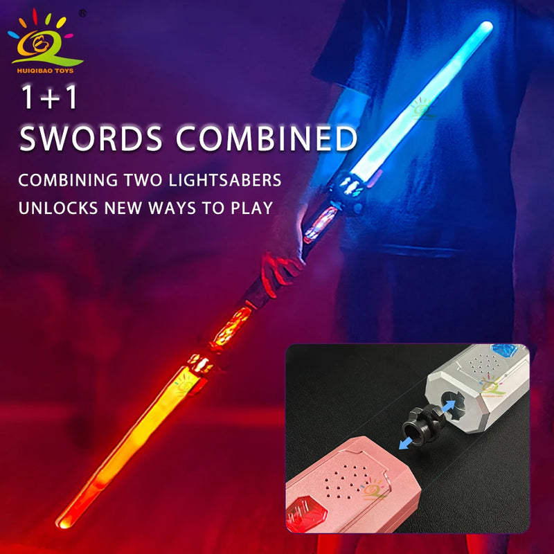 Brinquedo Espada de Luz Retrátil Finger Lightsaber para Crianças Espada Laser Giratória com Som e Luz Som Luminoso Força FX FOC Blaster Brinquedo de Batalha Cosplay Flash Presente