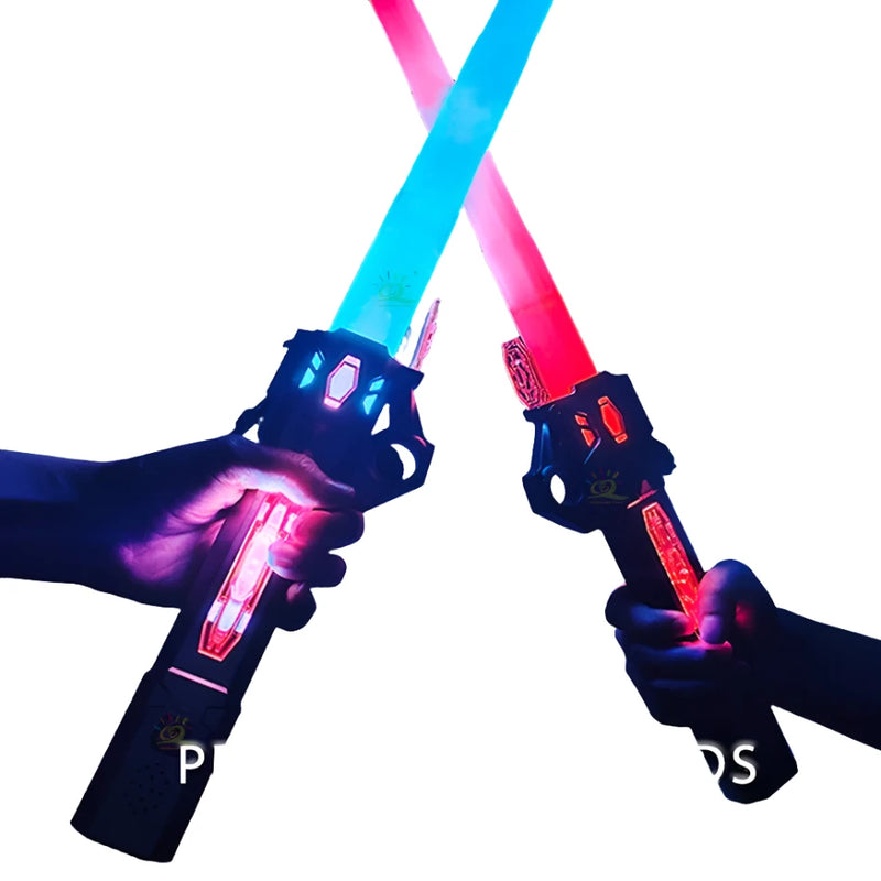 Brinquedo Espada de Luz Retrátil Finger Lightsaber para Crianças Espada Laser Giratória com Som e Luz Som Luminoso Força FX FOC Blaster Brinquedo de Batalha Cosplay Flash Presente