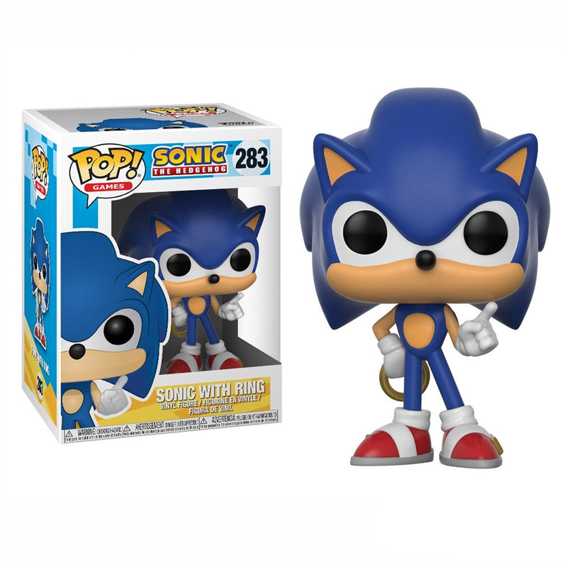 Boneco Funko POP Sonic com Anel 283 Jogos Games Sega Brinquedo Colecionável Presente Coleção Criança