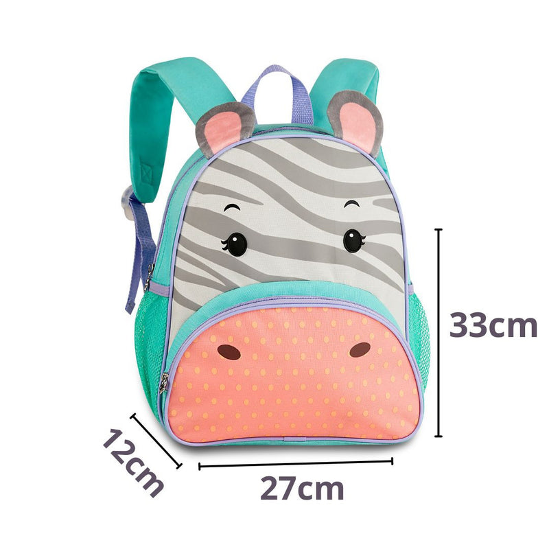 Kit Mochila de Costas Mala Bolsa Zebra Lancheira Térmica Duas Alças Lanchinho Escolar Infantil Clio