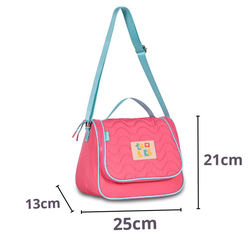 Kit Mochila de Carrinho Mala Bolsa Rosa Lancheira Térmica Duas Alças Estojo Box Meninas Juvenil Escolar Luluca Clio