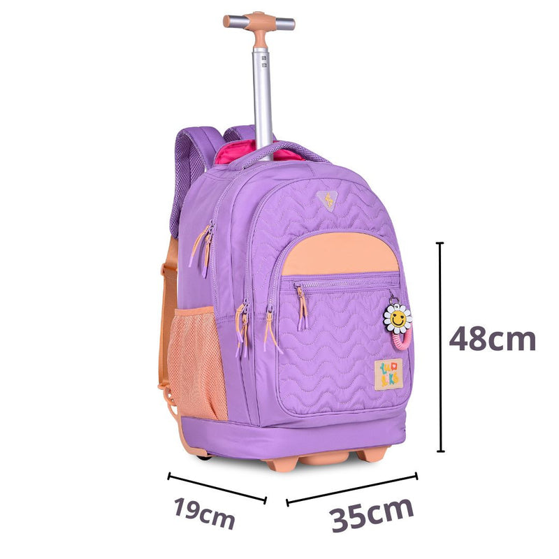 Kit Mochila de Carrinho Mala Bolsa Lancheira Térmica Duas Alças Estojo Box Luluca Juvenil Meninas Escolar Clio