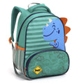 Mochila de Costas Infantil Dinossauro Verde e Azul Mala Bolsa Escolar Crianças Seanite