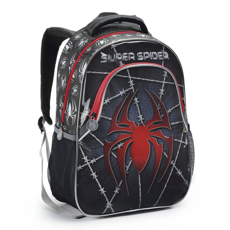 Mochila de Costas Infantil Super Spider Preto Aranha Homem Mala Bolsa Escolar MAsculino Seanite