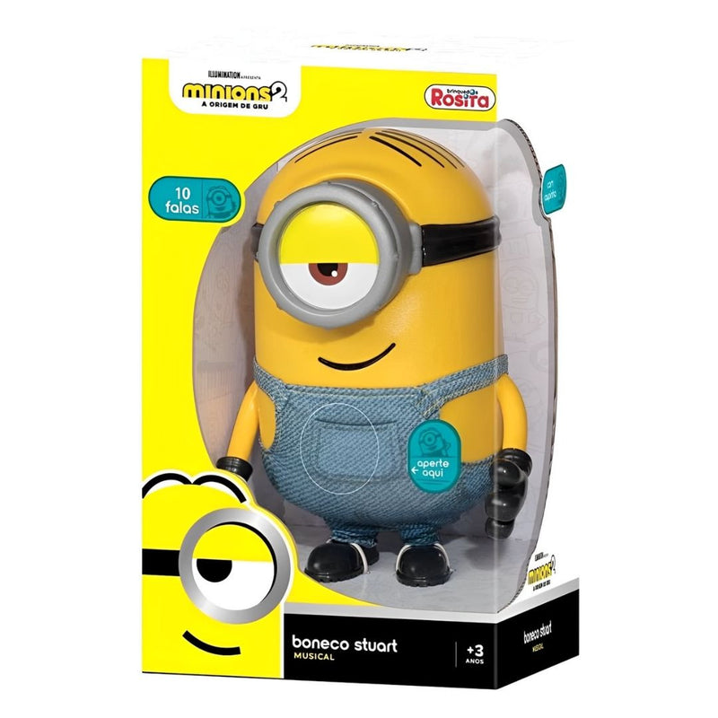 Boneco Minions Stuart Musical 10 Frases Meu Malvado Favorito Infantil Crianças NovaBrink