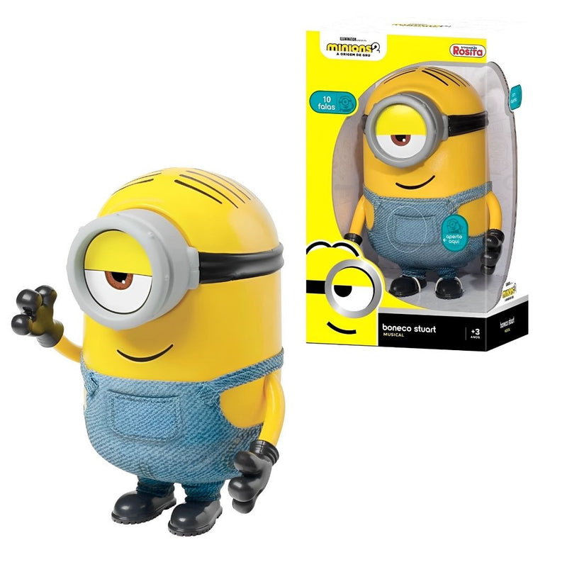 Boneco Minions Stuart Musical 10 Frases Meu Malvado Favorito Infantil Crianças NovaBrink