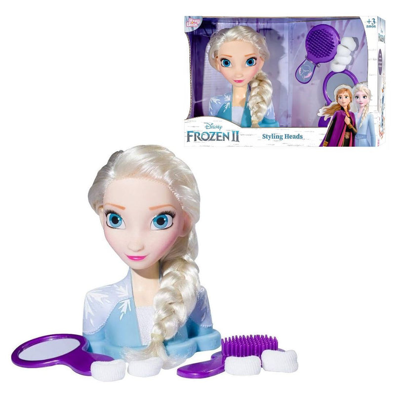 Boneca Bustos Frozen 2 Elsa Com Acessórios Styling Head Hair Infantil Brinquedo Novabrink