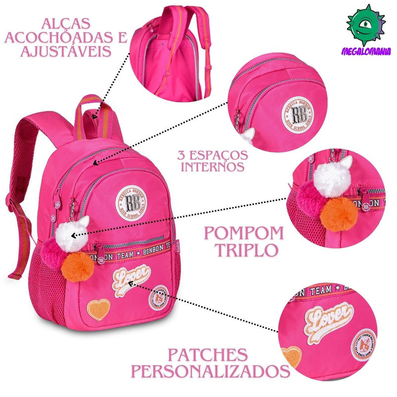 Mochila De Costas Mala Bolsa Mini Rebecca Bonbon Pequena Feminina Juvenil Colegial Meninas Clio