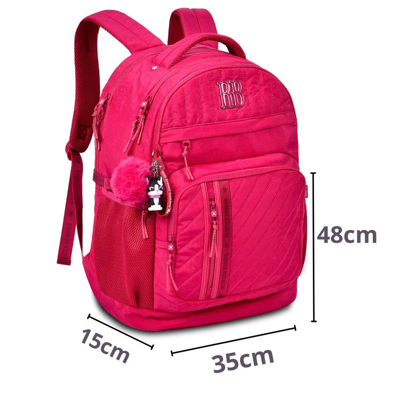 Mochila de Costas Mala Bolsa Rebecca Bonbon Preto Rosa Lillás Fashion Meninas Clio