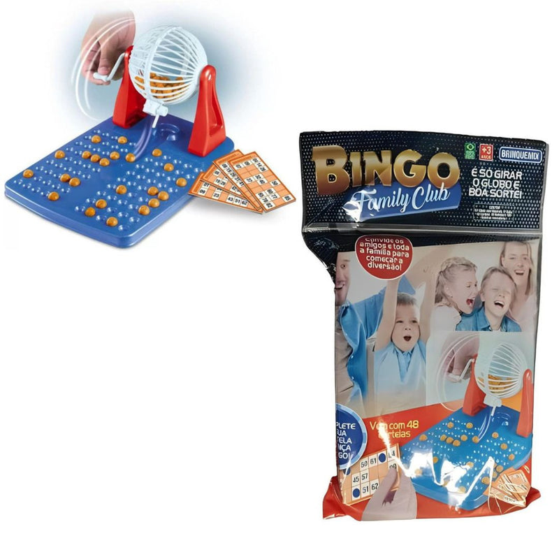 Brinquedo Bingo Family Club Saquinho Jogo Tabuleiro Familia Cartela Bolinhas Brinquemix