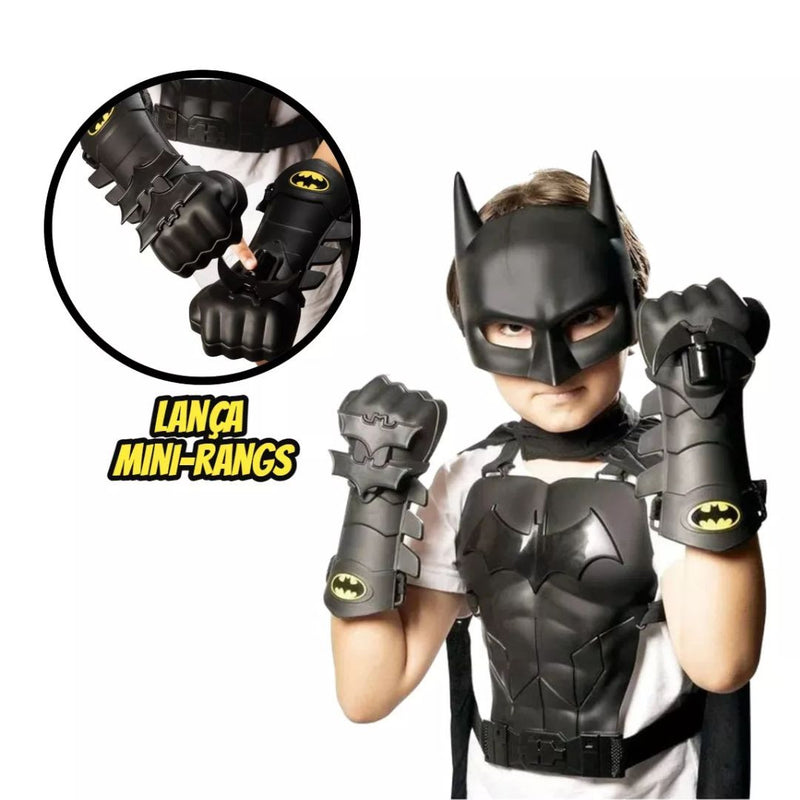 Conjunto Batman Fantasia DC Comics Super - Herói Infantil Criança Masculino Novabrink