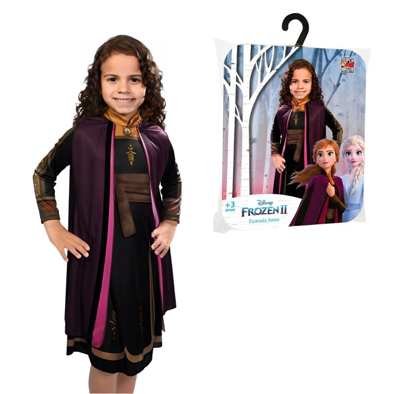 Fantasia Anna Clássica Frozen 2 Disney Infantil Criança Feminino Nova Blink