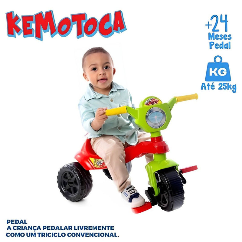 Brinquedo Carrinho de Passeio Pedal infantil Kemotoca Verde Vermelha Corrida Kendy