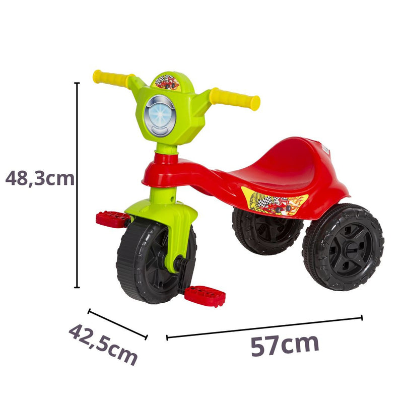 Brinquedo Carrinho de Passeio Pedal infantil Kemotoca Verde Vermelha Corrida Kendy