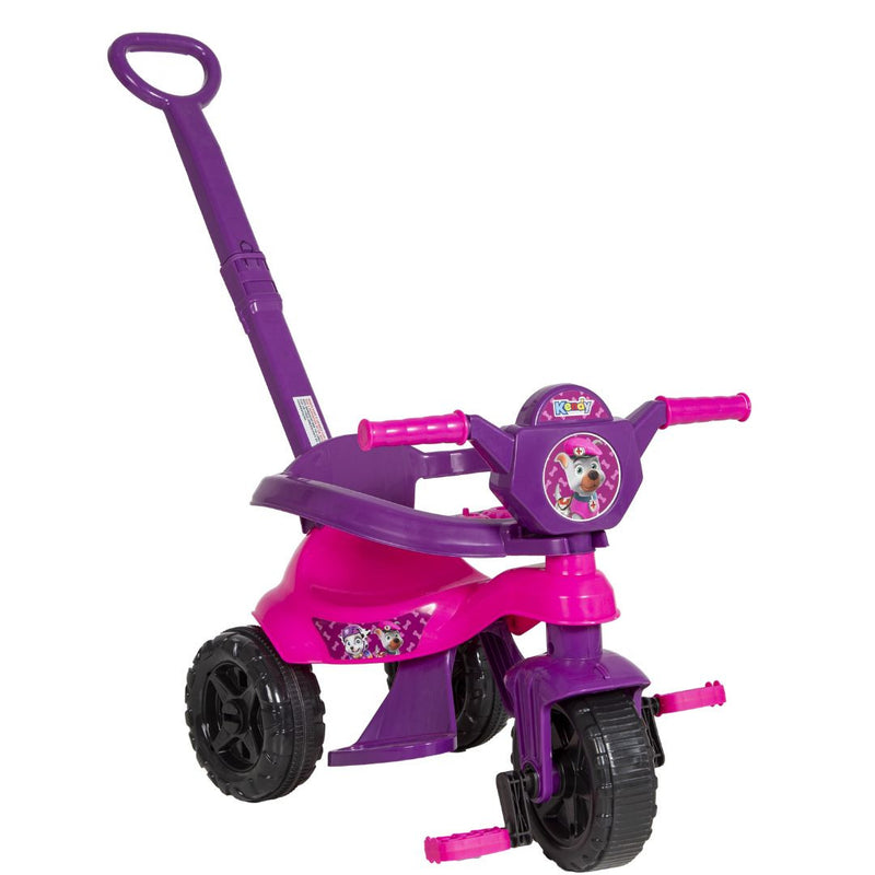 Brinquedo Carrinho de Passeio Pedal Infantil Kemotoca Baby Dog Rosa Feminino Triciclo Kendy