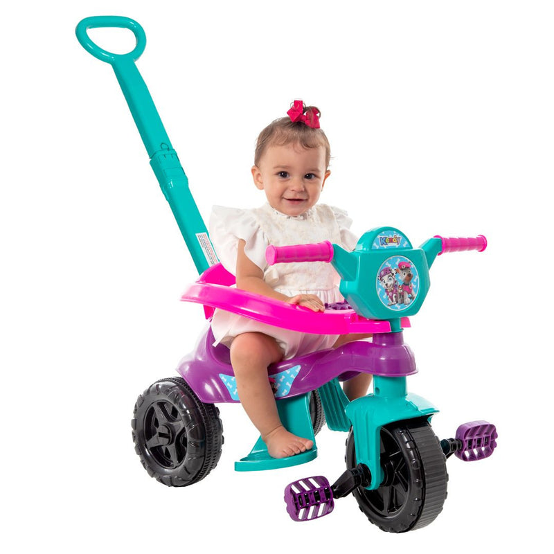 Brinquedo Carrinho de Passeio Pedal Infantil Kemotoca Baby Dog Roxo Feminino Triciclo Kendy