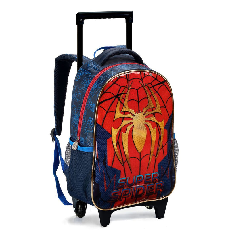 Mochila de Carrinho Infantil Super Spider Aranha Homem Mala Bolsa Escolar Masculino Meninos Seanite