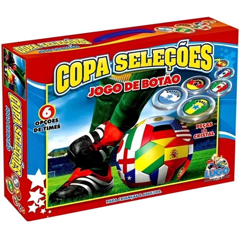 Brinquedo Copa Seleções Jogo de Botão Masculino 6 times Lugo Brinquedos