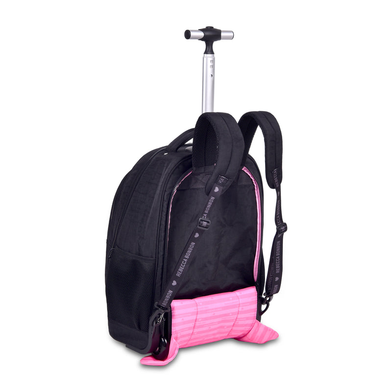 Mochila de Carrinho Mala Bolsa Preto Rosa Lilás Rebecca Bonbon Fashion Meninas Clio