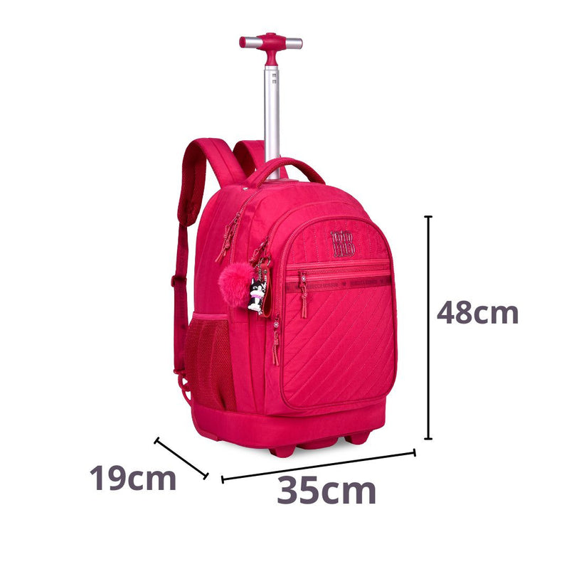 Mochila de Carrinho Mala Bolsa Preto Rosa Lilás Rebecca Bonbon Fashion Meninas Clio