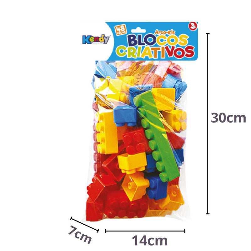 Brinquedo Bloco Criativo c/20 Peças Infantil Montar Encaixar Kendy