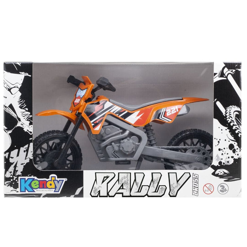 Brinquedo de Moto Rally Cross Azul Vermelho Verde e Laranja Infantil Motinha Masculino Menino Kendy