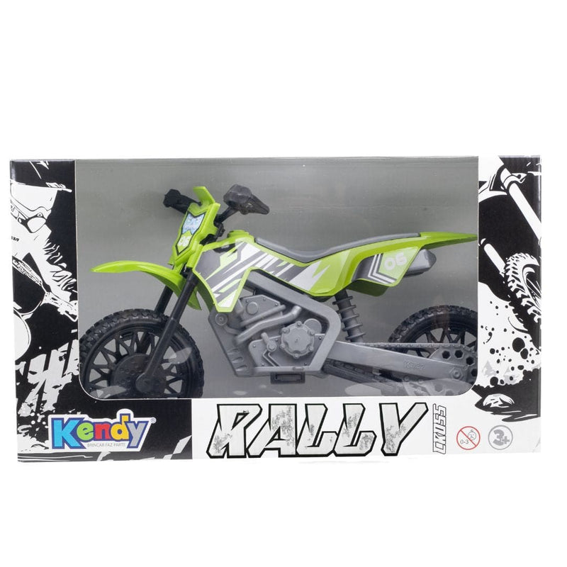 Brinquedo de Moto Rally Cross Azul Vermelho Verde e Laranja Infantil Motinha Masculino Menino Kendy