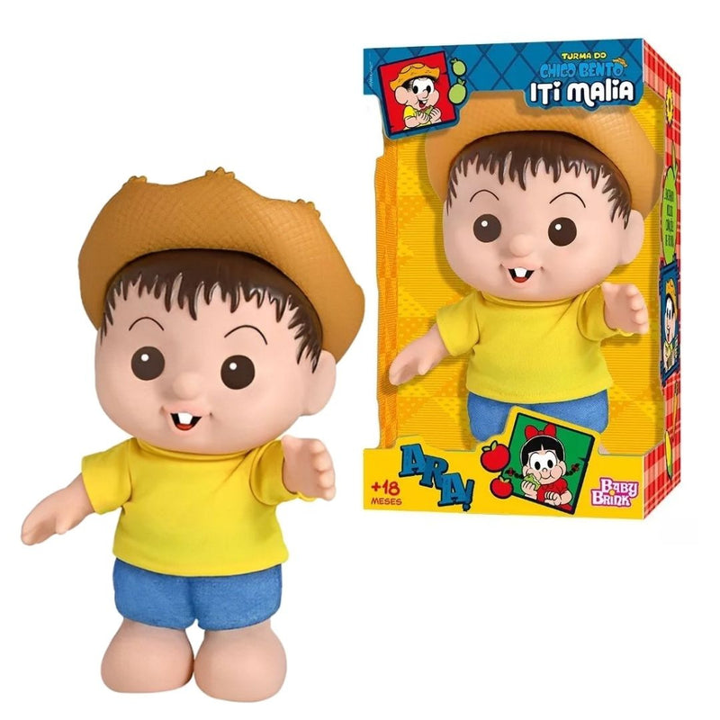 Boneco Chico Bento Brinquedo Iti Malia Vinil Menino Infantil Turma da Mônica Baby Blink