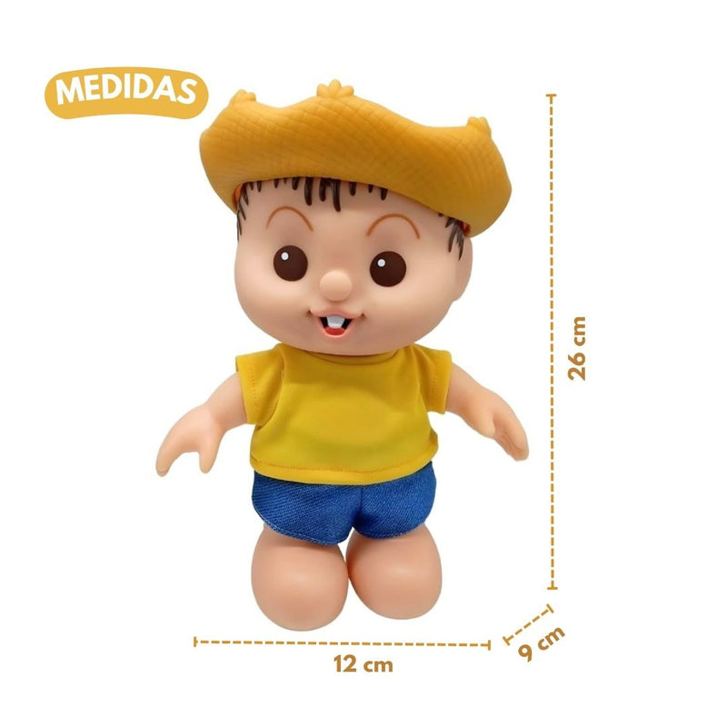 Boneco Chico Bento Brinquedo Iti Malia Vinil Menino Infantil Turma da Mônica Baby Blink