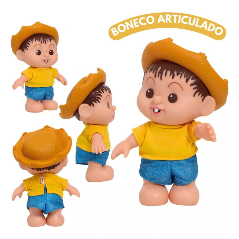 Boneco Chico Bento Brinquedo Iti Malia Vinil Menino Infantil Turma da Mônica Baby Blink