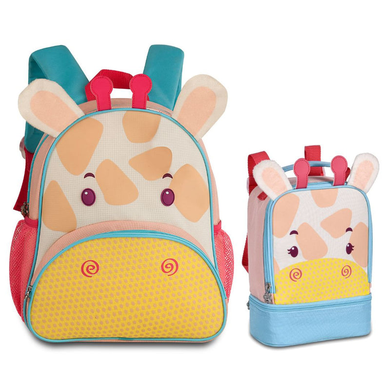 Kit Mochila Bolsa Mala Infantil Lancheira Térmica Menina Girafa Criança Bebê Feminina Presente Clio