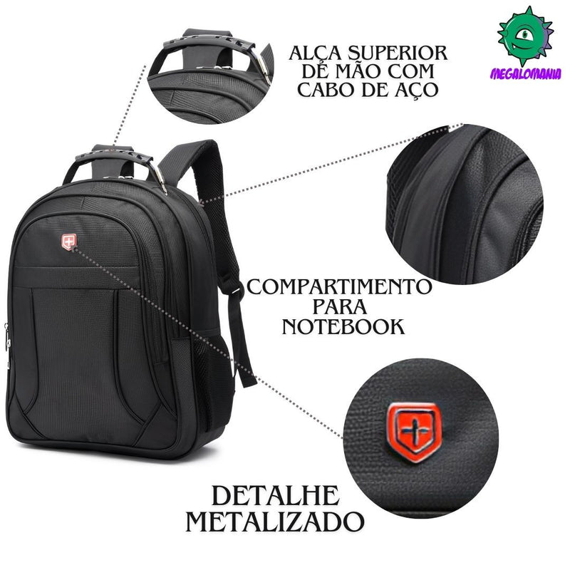 Mochila de Costas Mala Bolsa Juvenil Adulto Compartimento Notebook Reforçada Detalhada Seanite