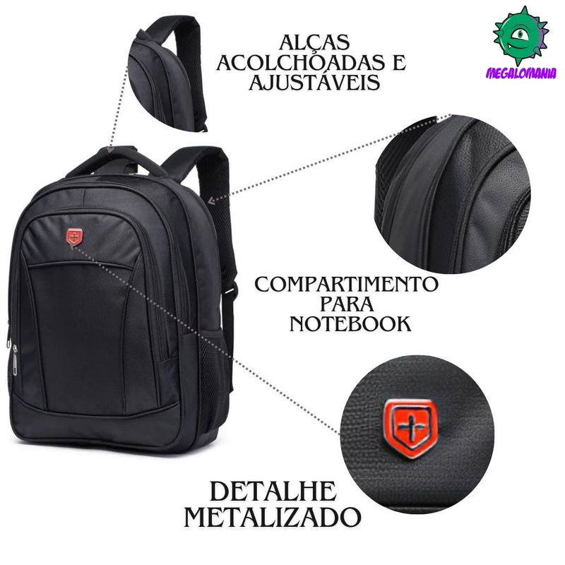 Mochila de Costas Mala Bolsa Juvenil Adulto Compartimento Notebook Reforçada Resistente Seanite