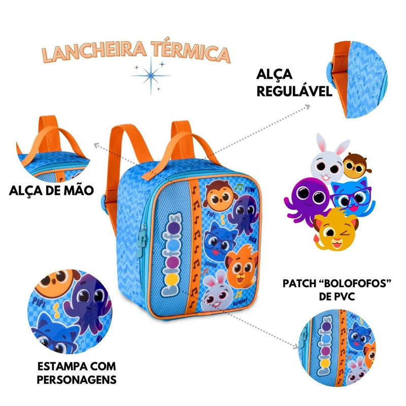 Lancheira Térmica Bolofofos Bolsa Duas Alças Lanchinho Escolar Clio