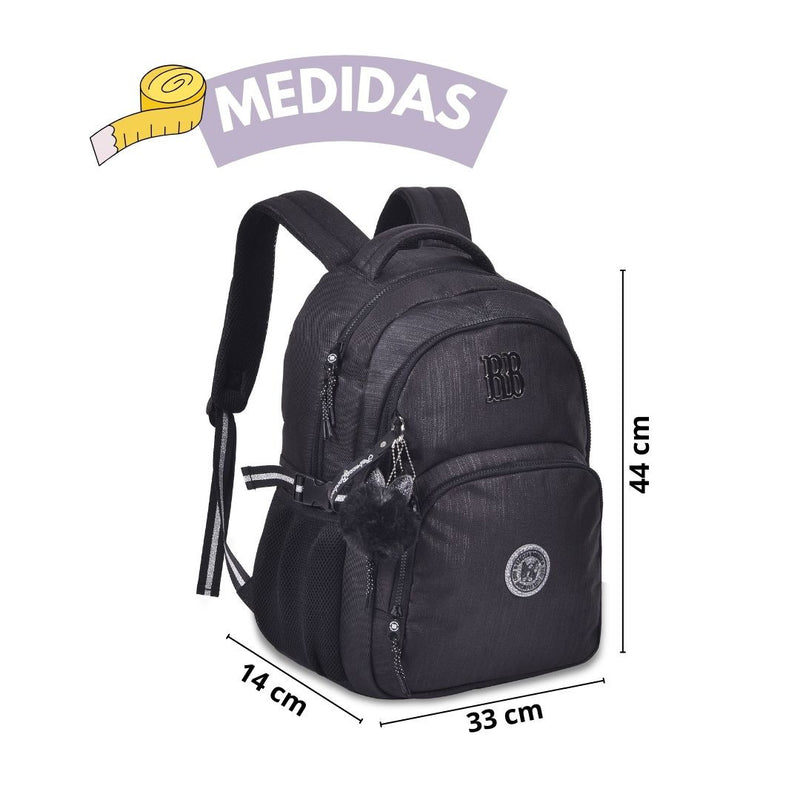 MOCHILA DE COSTAS REBECCA BONBON PRETO 17" RB24527