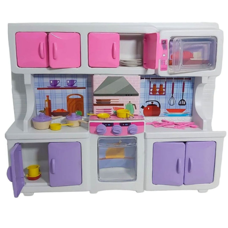 Brinquedo Coleção Cozinha Cristal Fashion Fantasia Com Utensílios Infantil Meninas Lua de Cristal